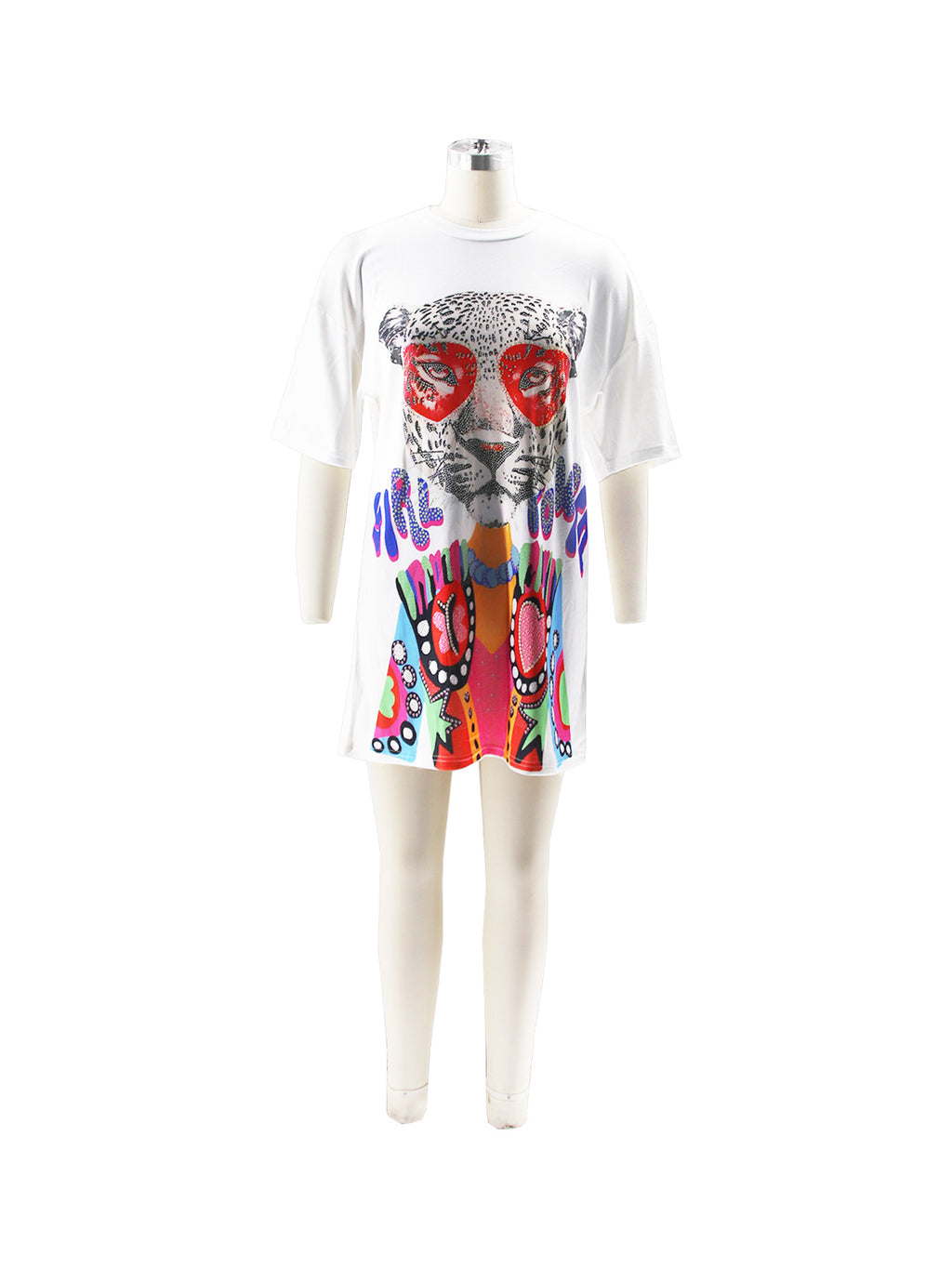 Women casual print street short-sleeved T-shirt dress
