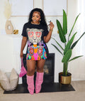 Women casual print street short-sleeved T-shirt