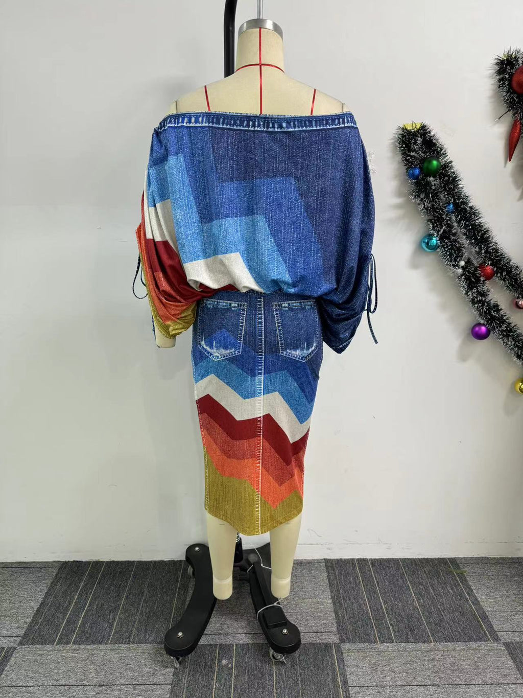 Off the shoulder top and skirt 2-piece set