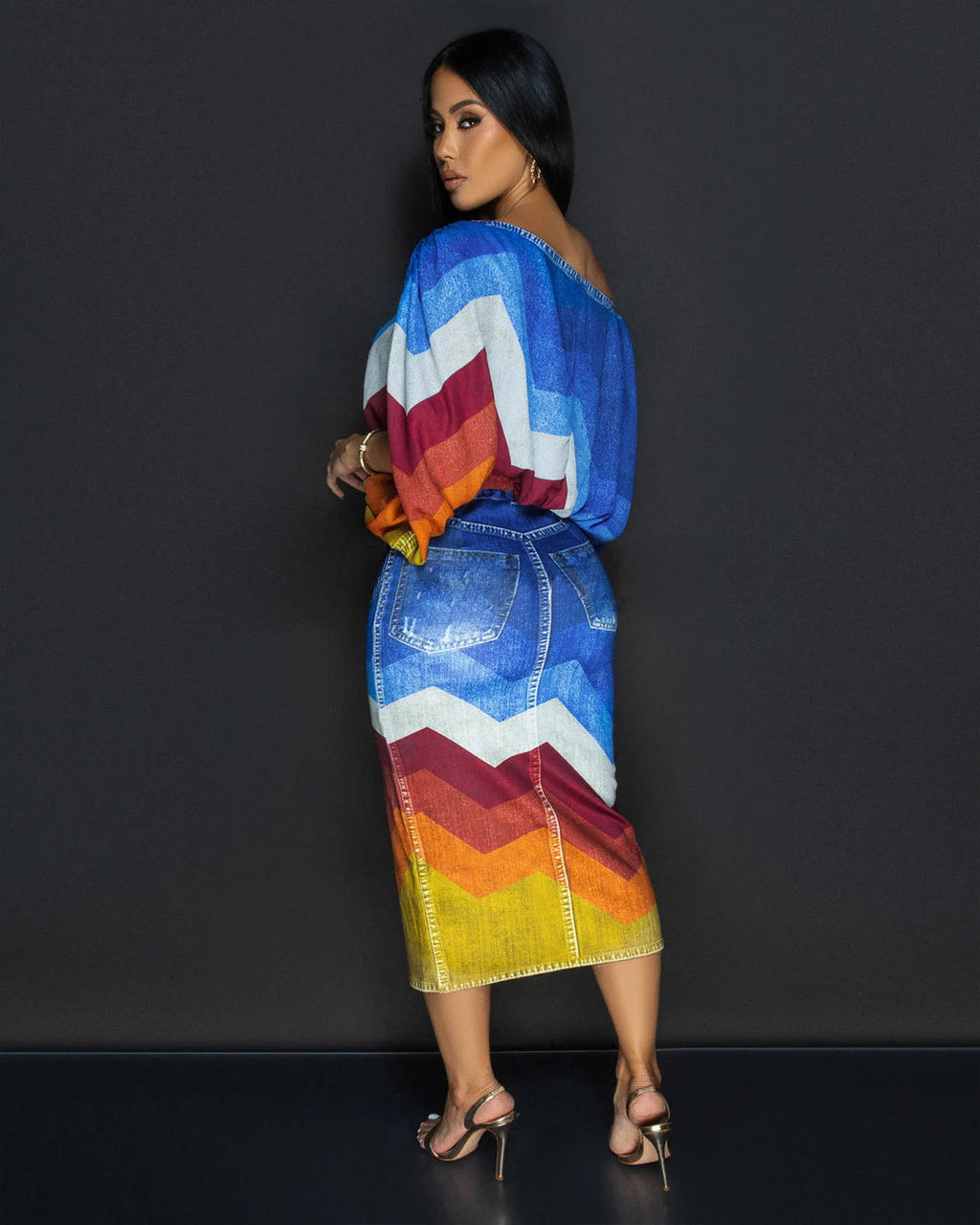 Off the shoulder top and skirt 2-piece set
