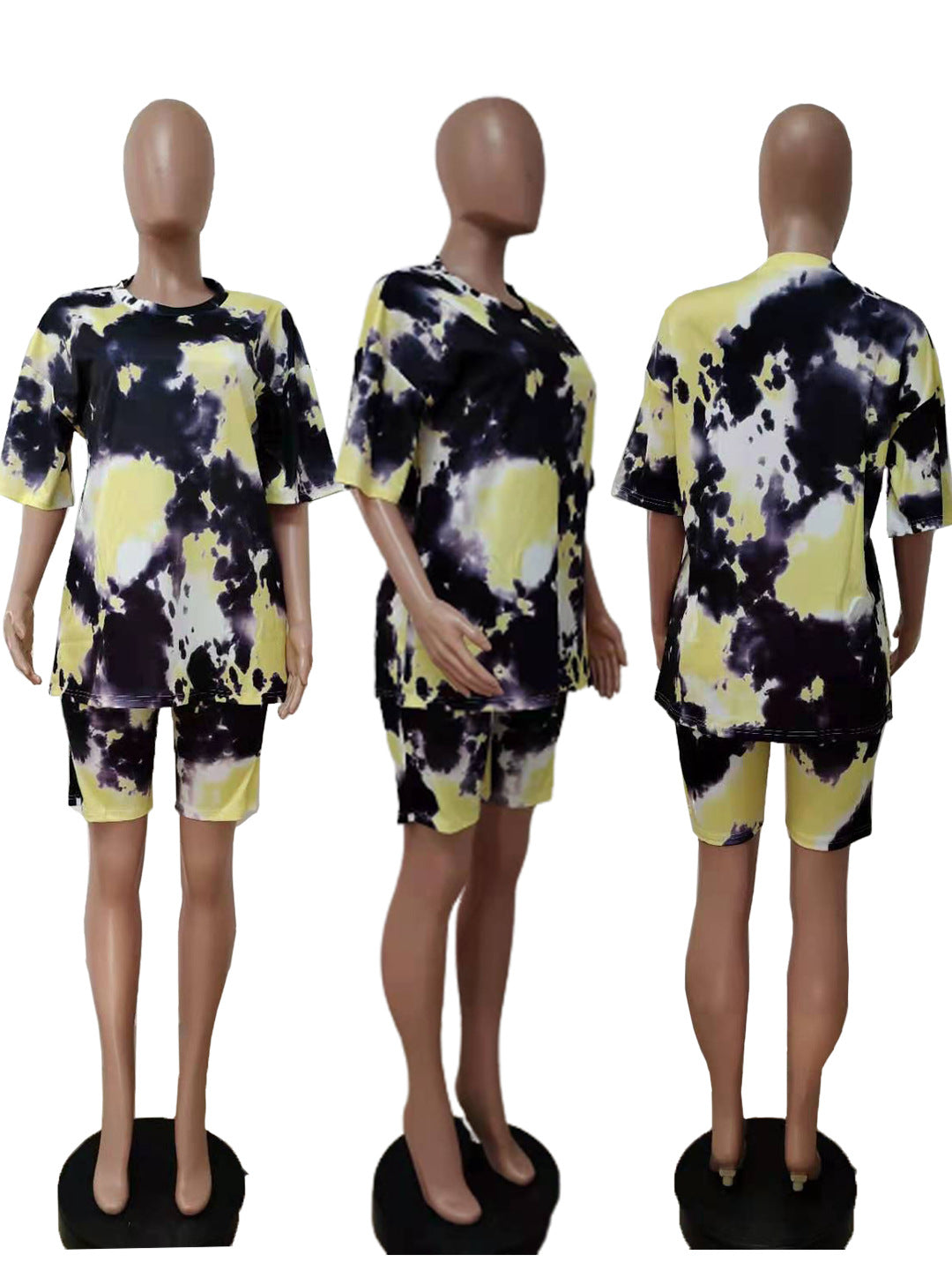 Tie Dye Suit Short Sleeve Shorts Splatter Print
