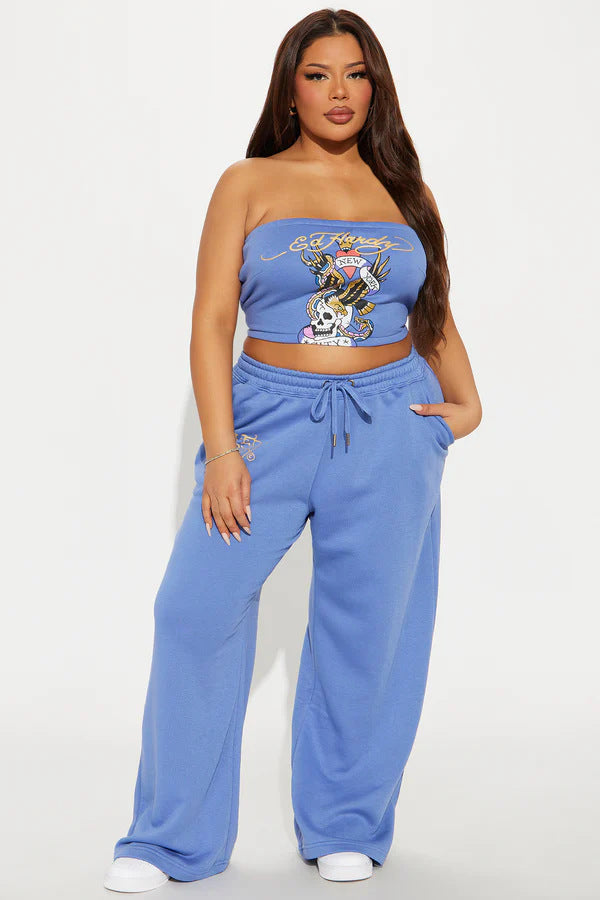 Sexy Strapless Top Trousers Two Piece Set