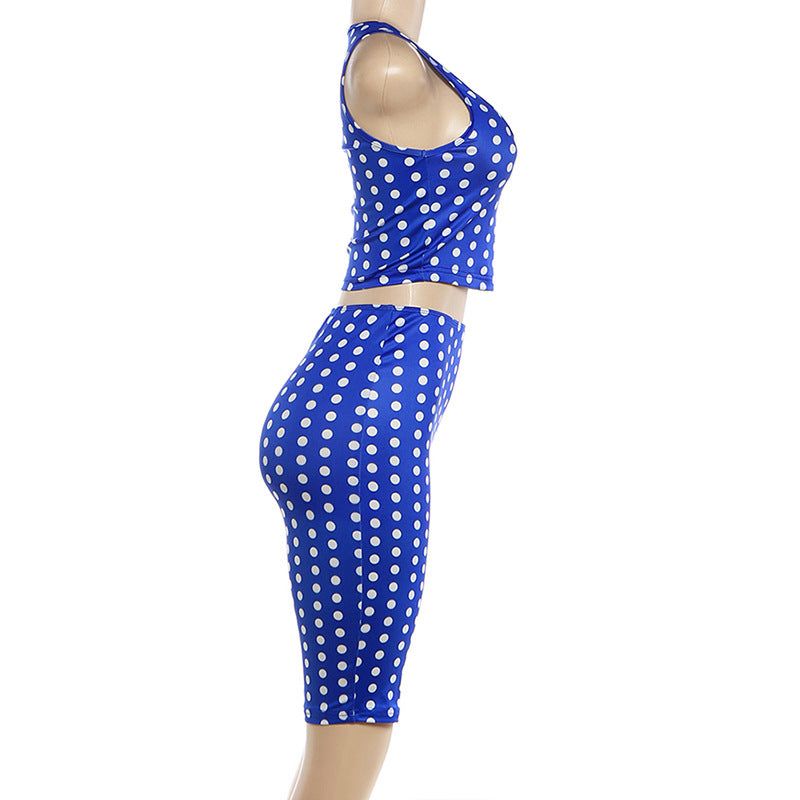 Polka Dot Printed Sexy Top Shorts Two-Piece Set