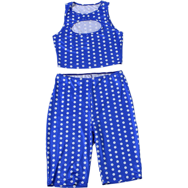 Polka Dot Printed Sexy Top Shorts Two-Piece Set